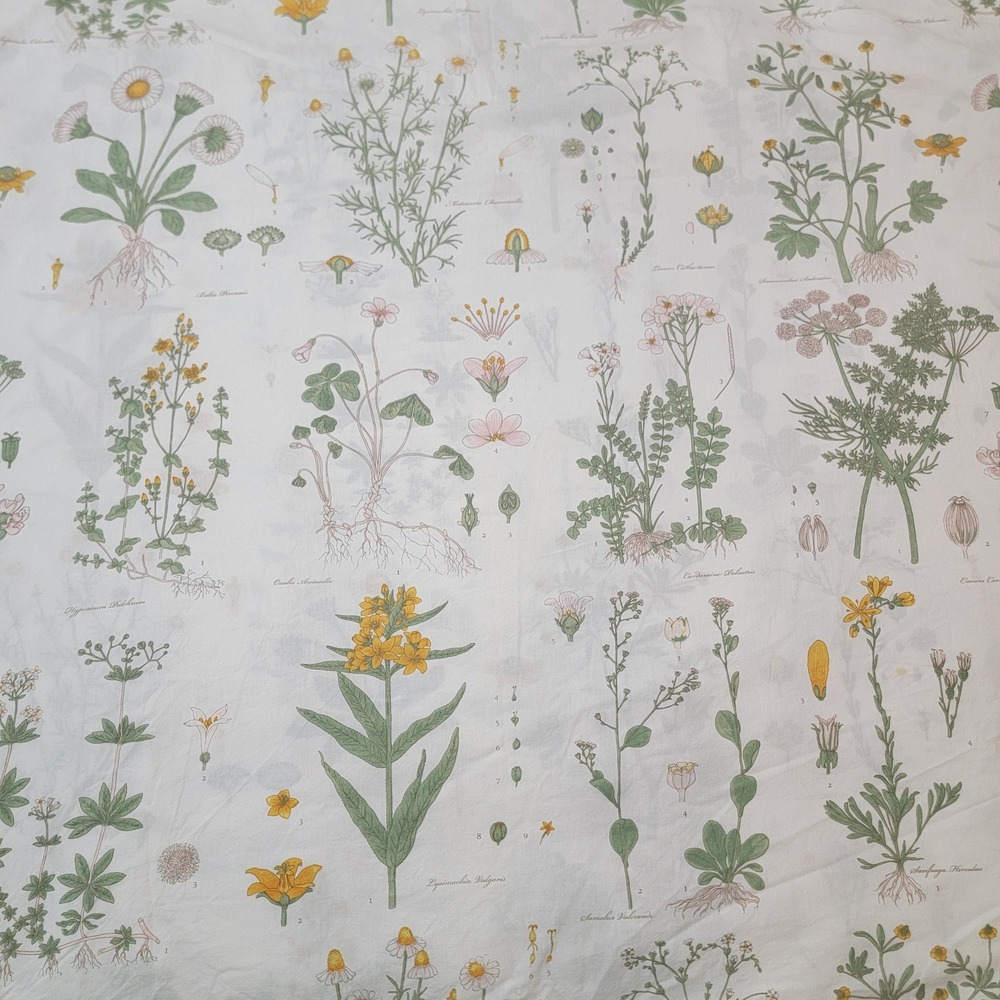 IKEA STRANDKRYPA King Duvet Cover Botanical Wildflower Floral Print 100% Cotton